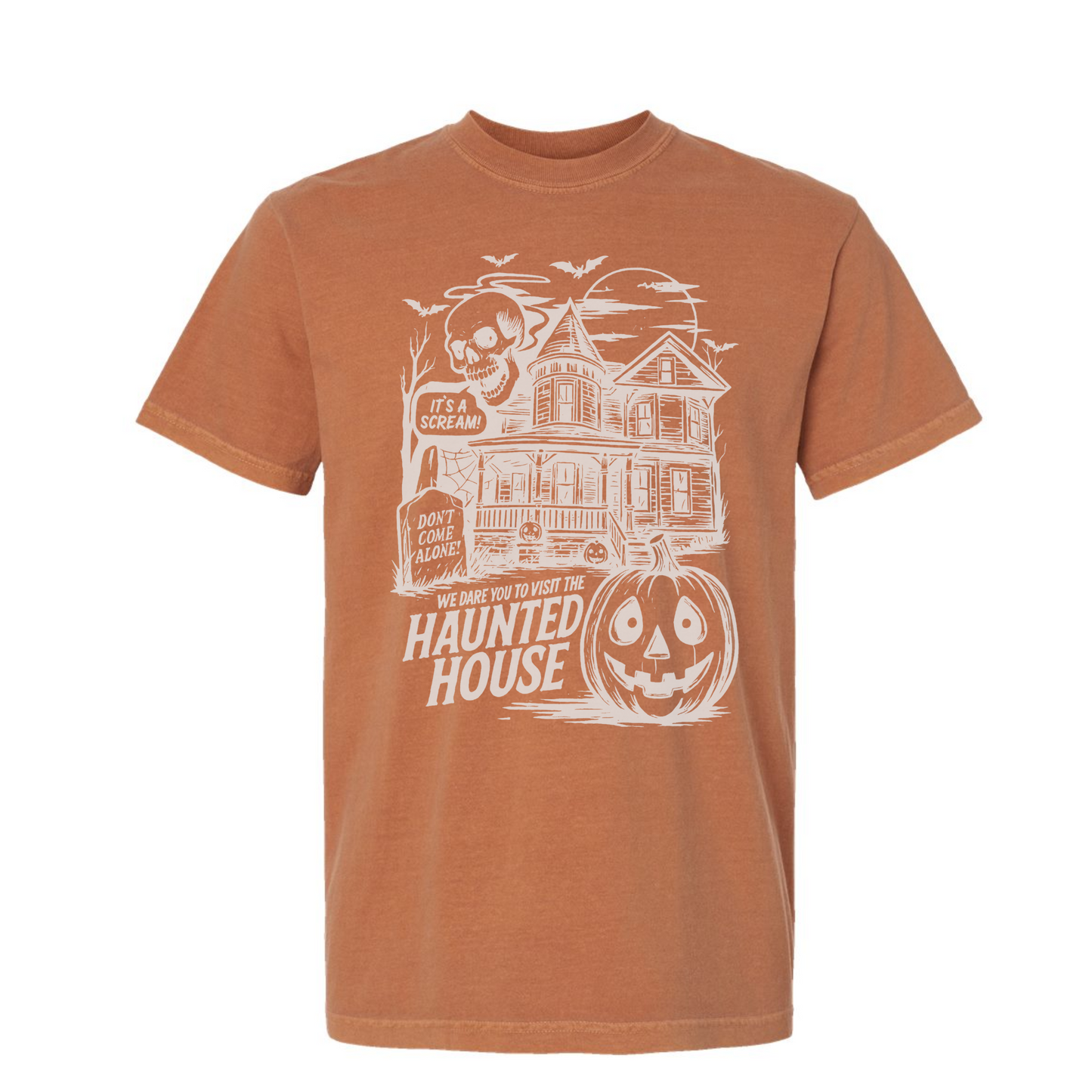 Haunted House Halloween Comfort Colors Screen Printed Tee