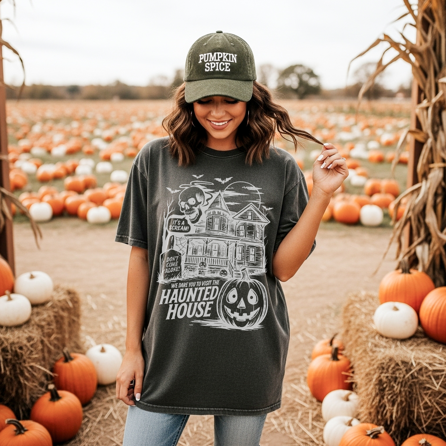 Haunted House Halloween Comfort Colors Screen Printed Tee