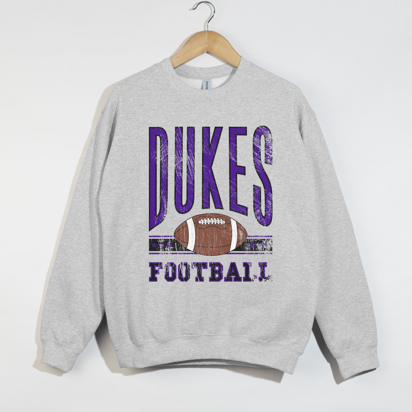 Dukes Football Sweatshirt – Vintage Inspired Game Day Crewneck