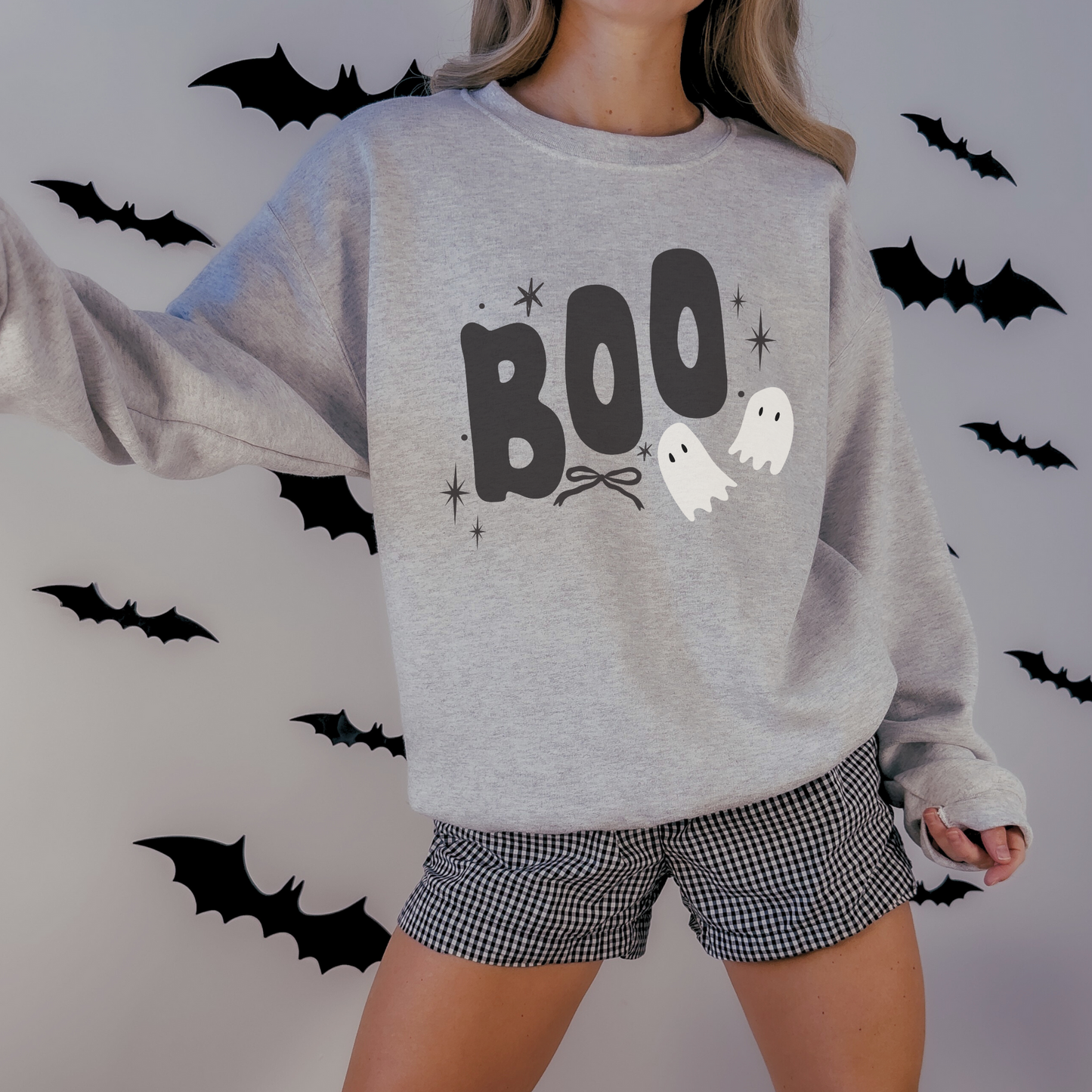 Boo Ghost Halloween Sweatshirt | Cute Spooky Season Crewneck