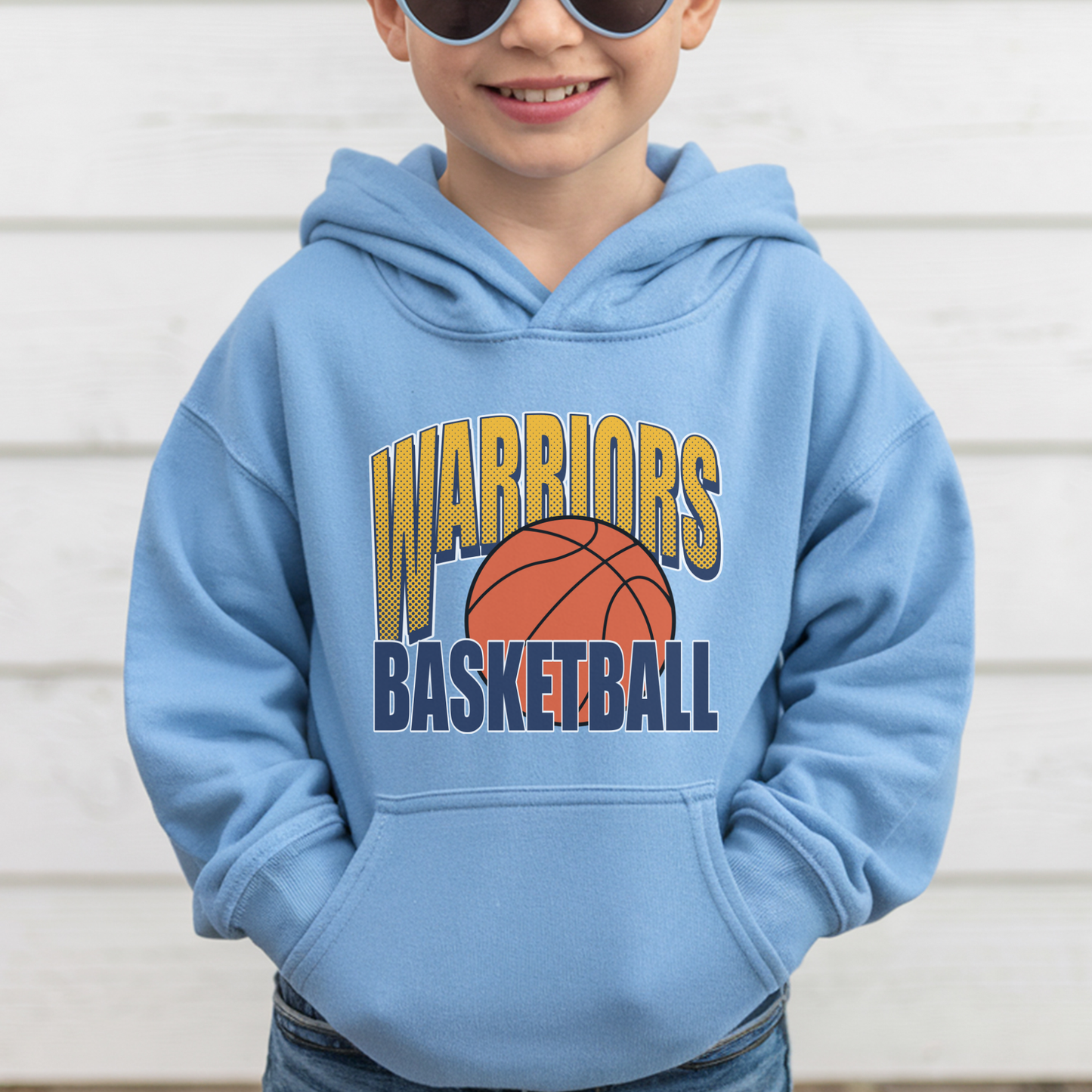 Warriors Basketball Unisex Youth Hoodie | Kids Team Spirit Sweatshirt