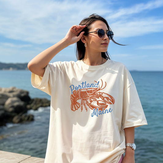 Portland Maine Lobster Graphic Tee | Coastal Vintage T-Shirt