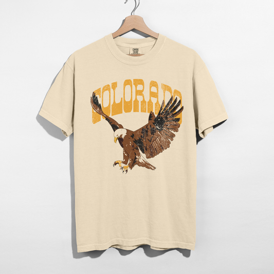 ivory colorado eagle t shirt vintage americana graphic tee comfort colors style