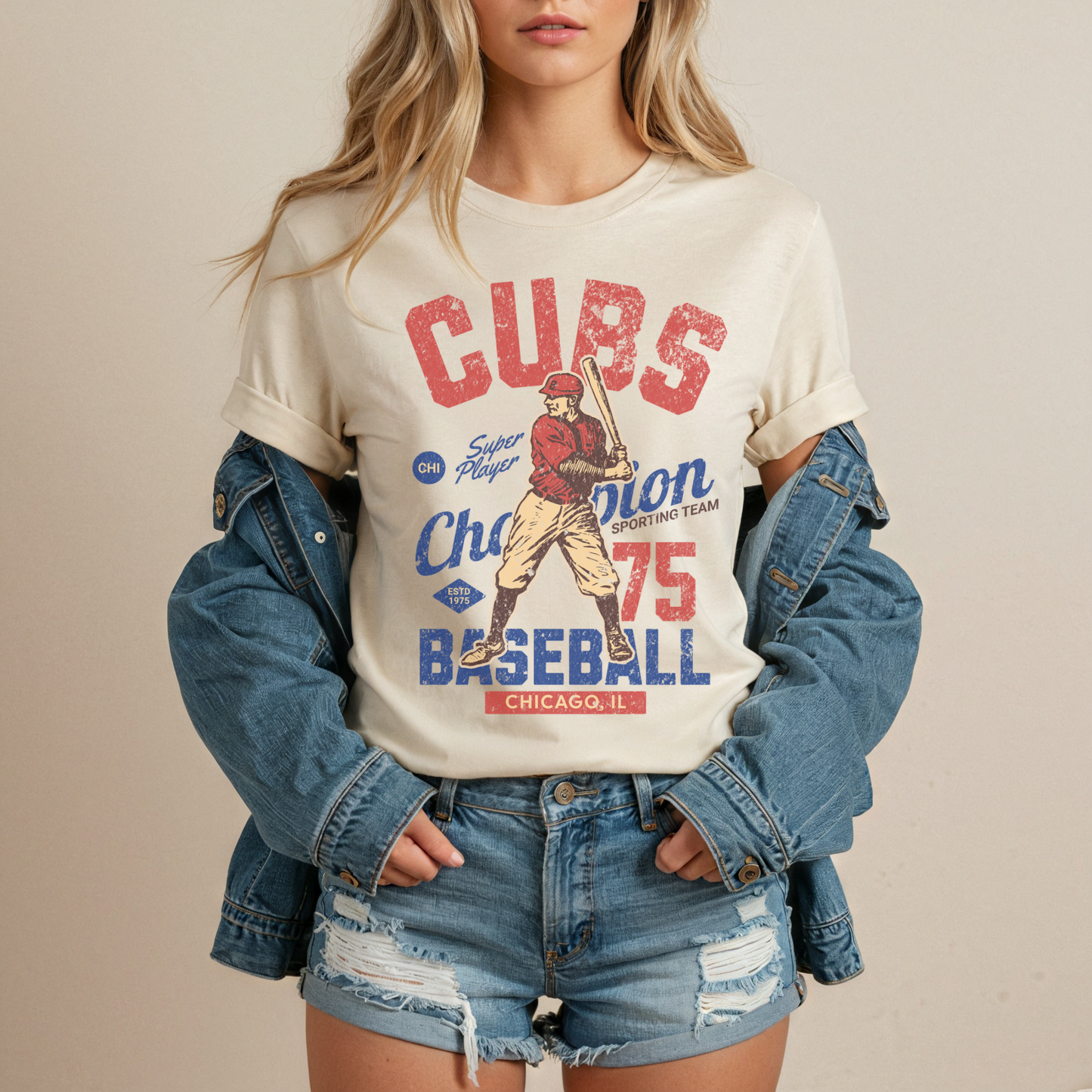 Cub Baseball Ivory Tee
