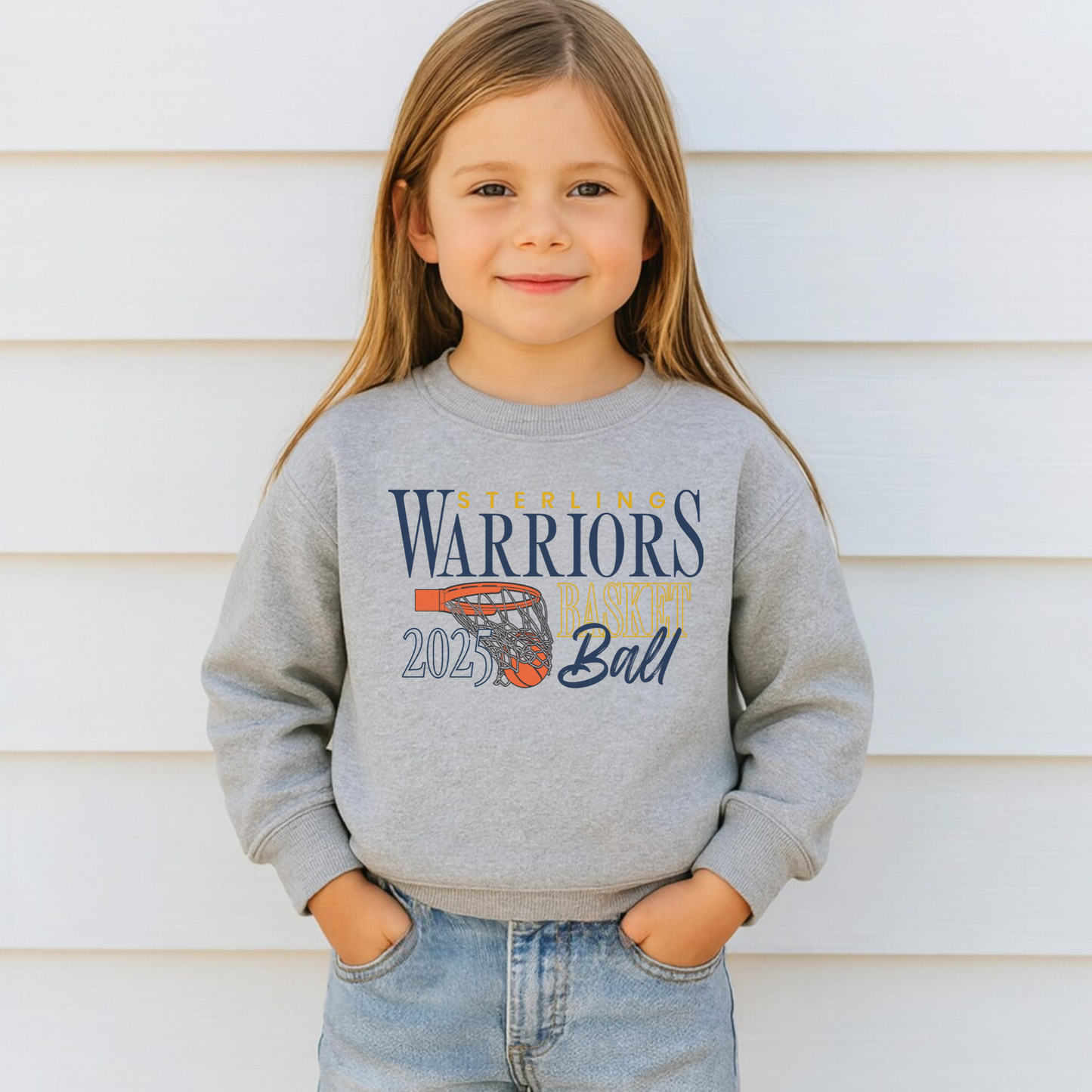 Sterling Warriors Basketball 2025 Toddler Kids Crewneck