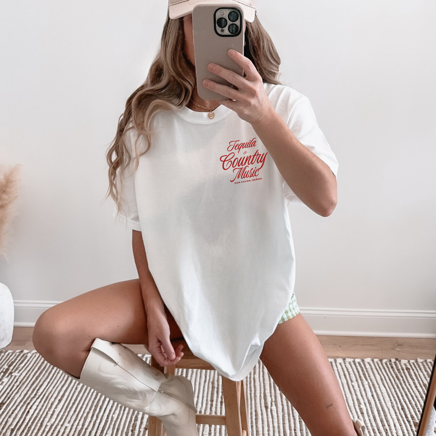 Tequila & Country Music Graphic Tee – Western Cowgirl T-Shirt