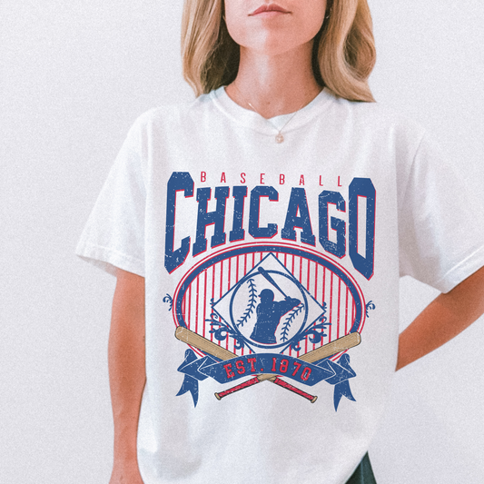 Chicago Baseball Graphic Tee | Vintage Inspired Distressed Sports T-Shirt