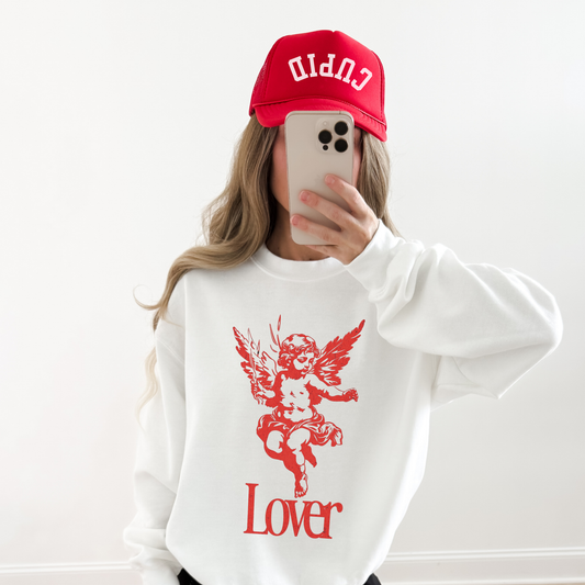 Lover Crewneck Sweatshirt | Valentine’s Angel Graphic