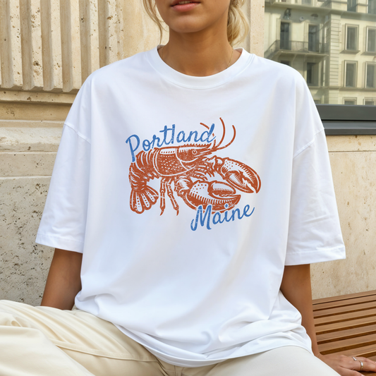 Portland Maine Lobster Graphic Tee | Coastal Vintage T-Shirt