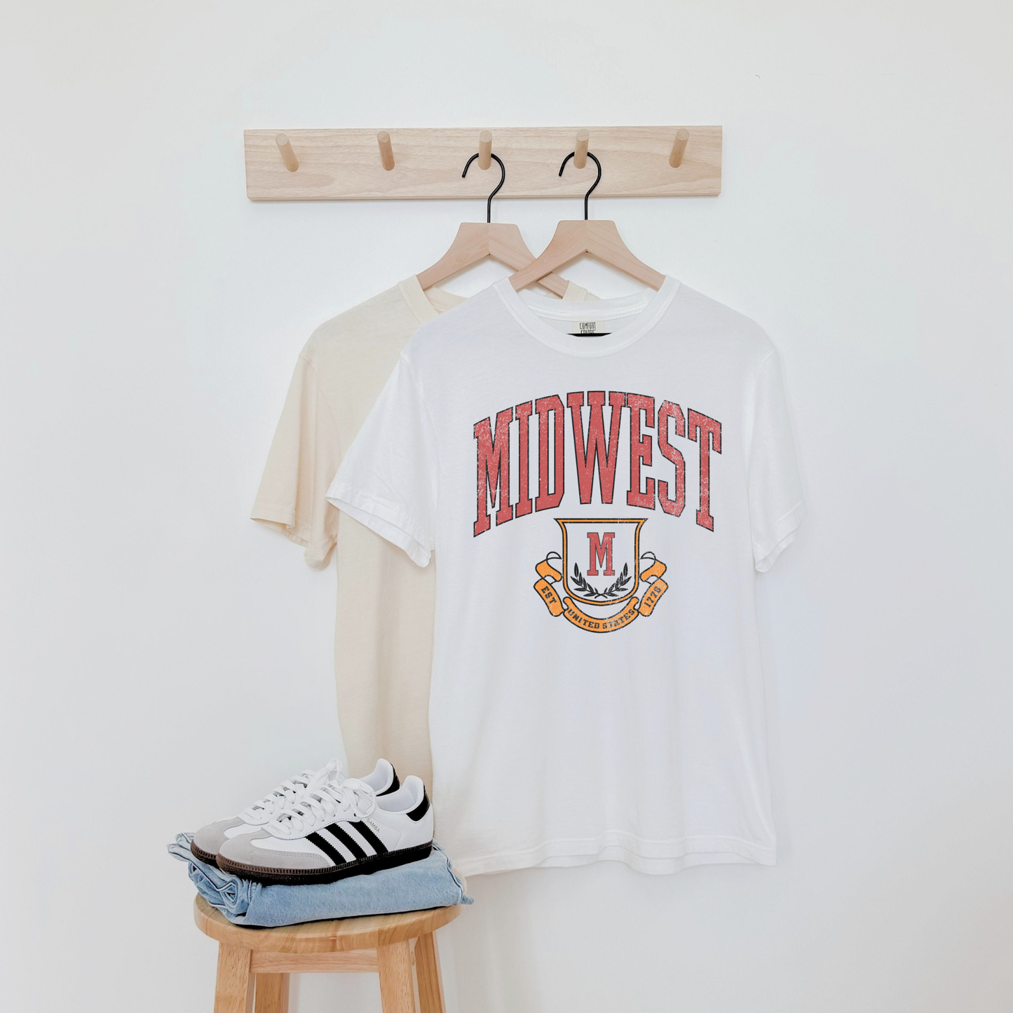 white midwest graphic tee vintage collegiate aesthetic shirt