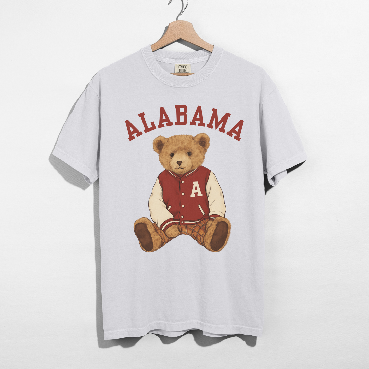Alabama Teddy Bear Graphic Tee – Vintage Collegiate Gameday Shirt
