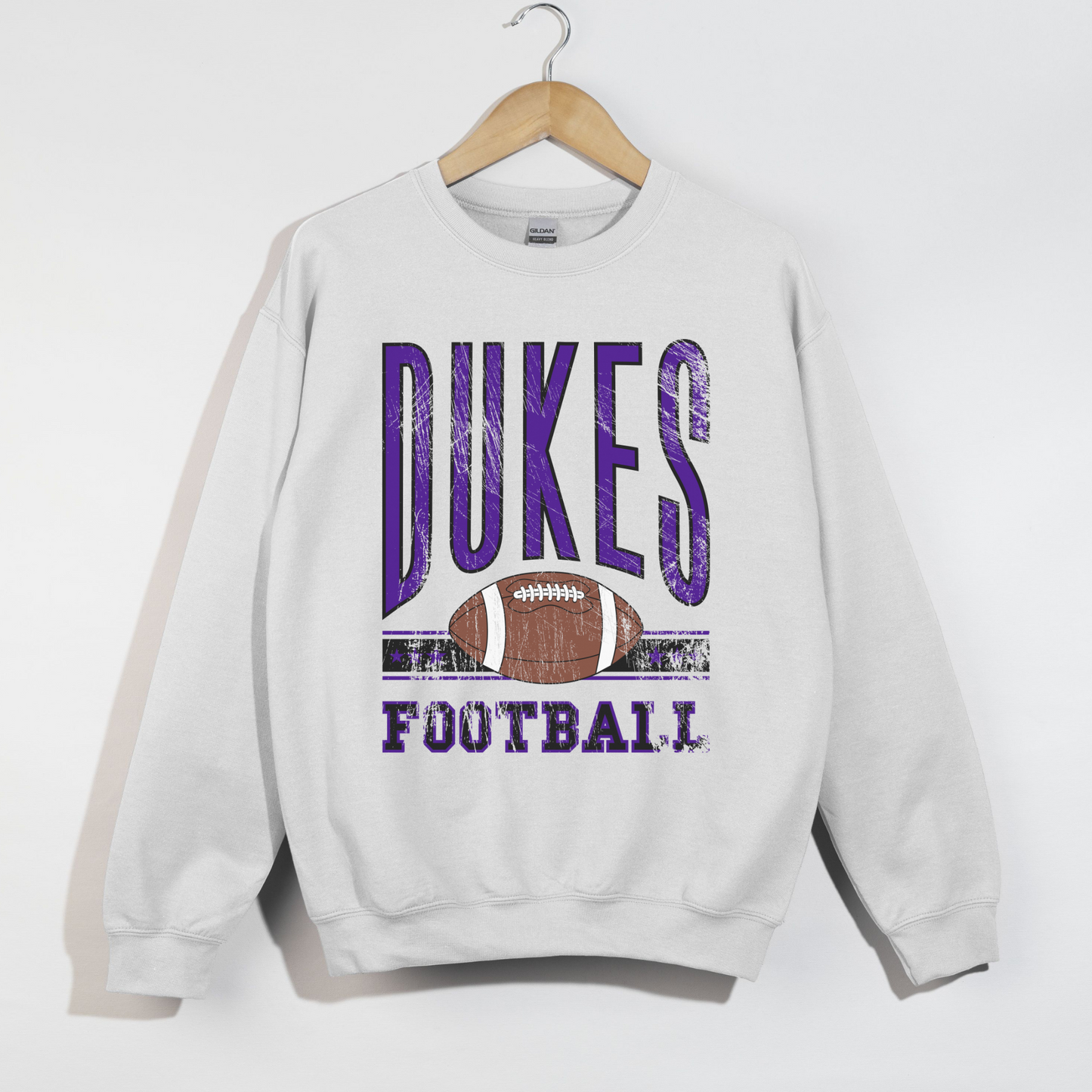 Dukes Football Sweatshirt – Vintage Inspired Game Day Crewneck