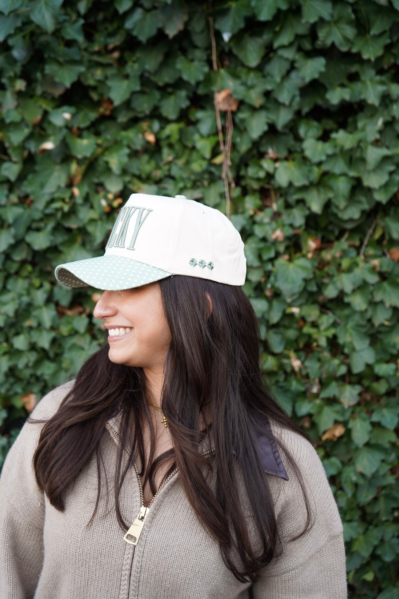 Lucky Green Polka Dot Vintage Trucker Hat | St. Patrick’s Day Lucky Girl Cap