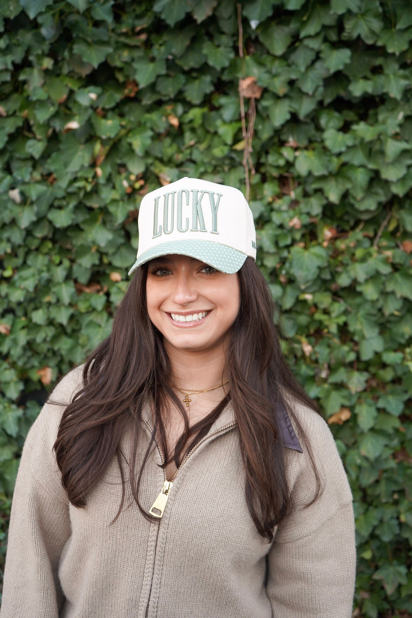 Lucky Green Polka Dot Vintage Trucker Hat | St. Patrick’s Day Lucky Girl Cap