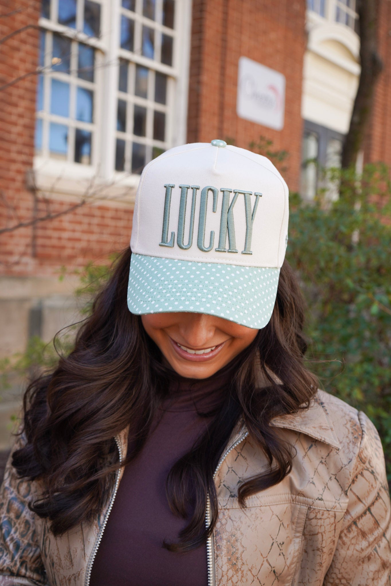 Lucky Green Polka Dot Vintage Trucker Hat | St. Patrick’s Day Lucky Girl Cap