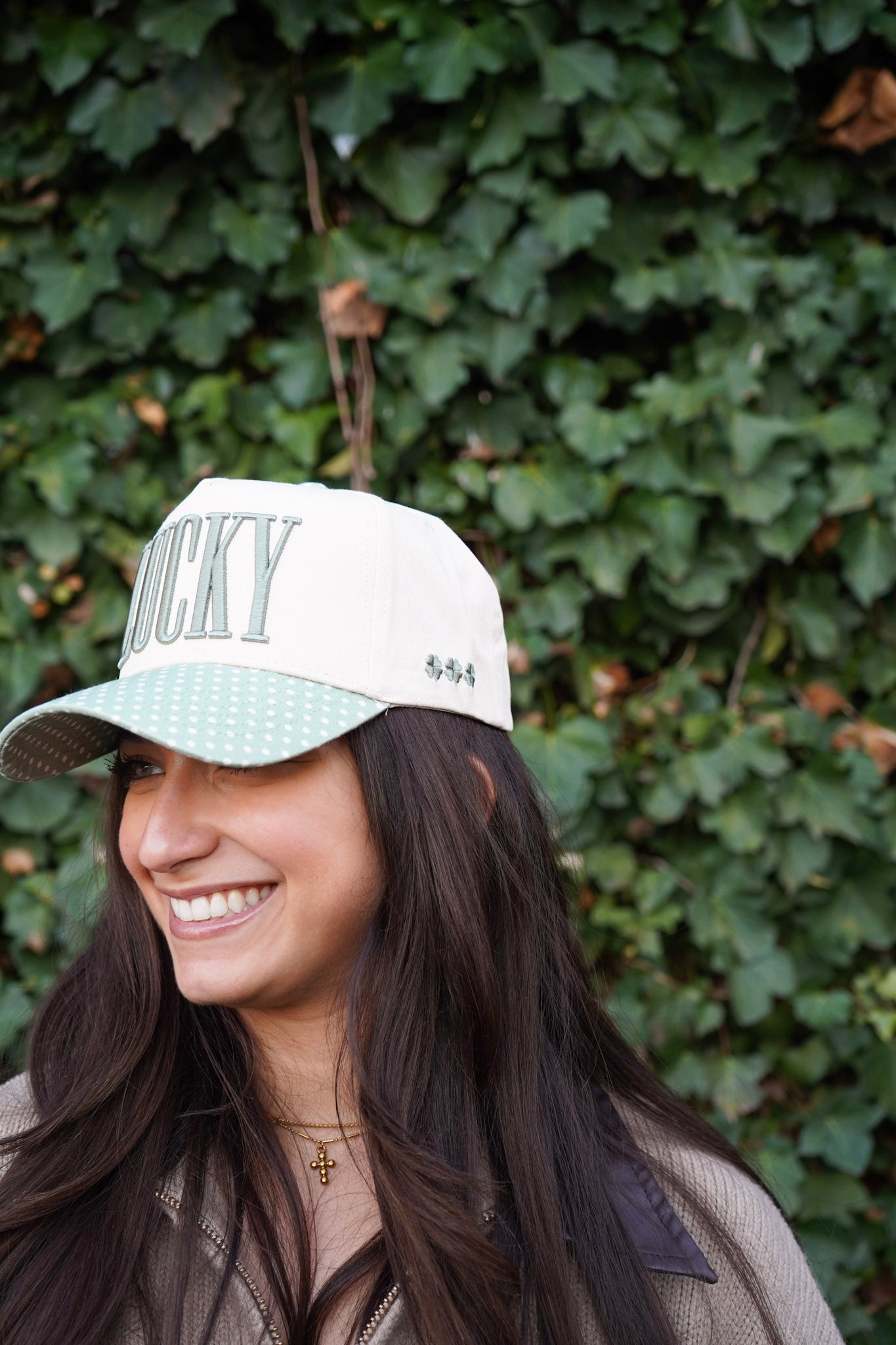 Lucky Green Polka Dot Vintage Trucker Hat | St. Patrick’s Day Lucky Girl Cap
