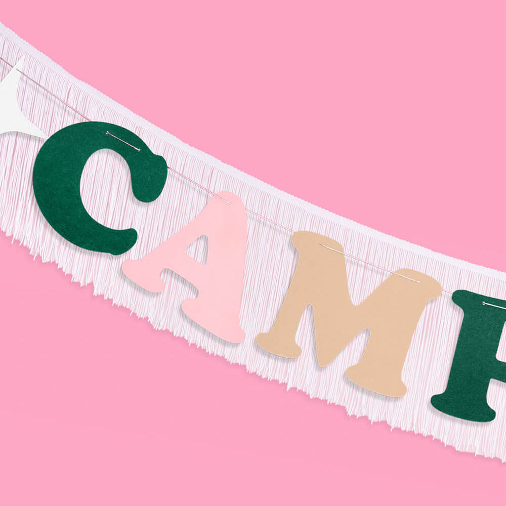 Camp Bride Banner – Glamping Bachelorette Party Felt Fringe Decoration
