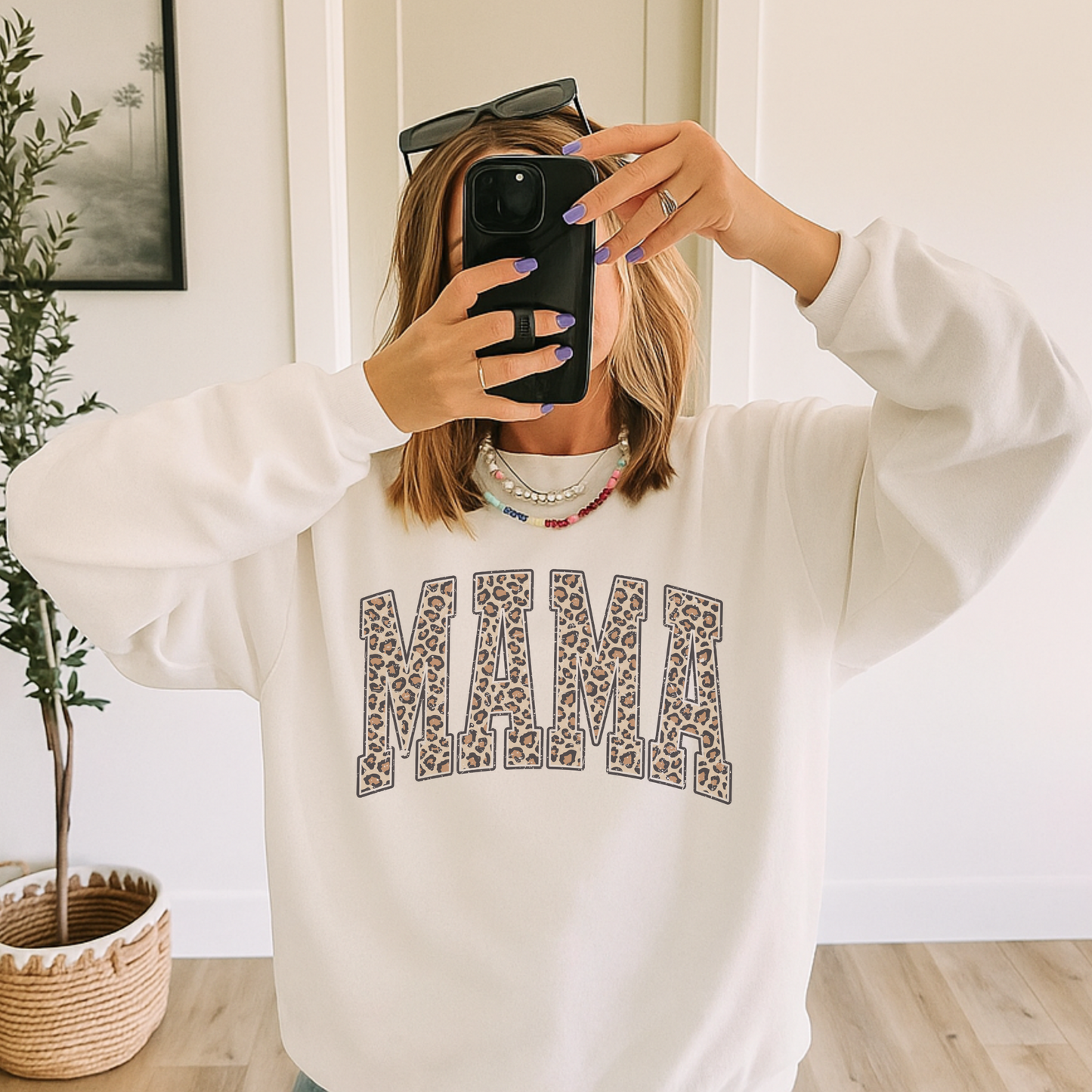 Leopard MAMA Crewneck Sweatshirt