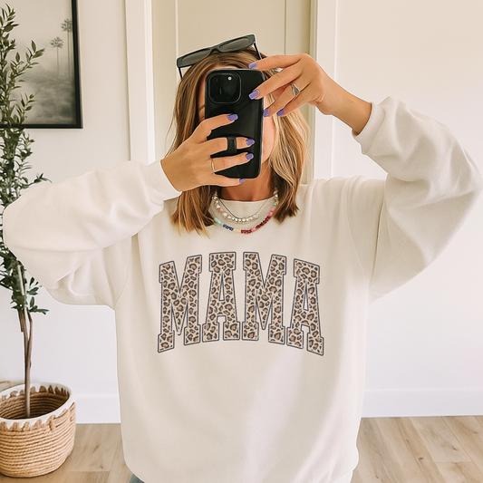 Leopard MAMA Crewneck Sweatshirt