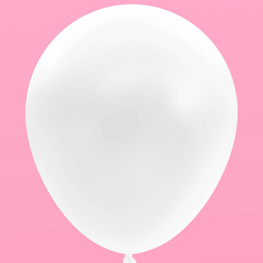 White balloon on a pink background