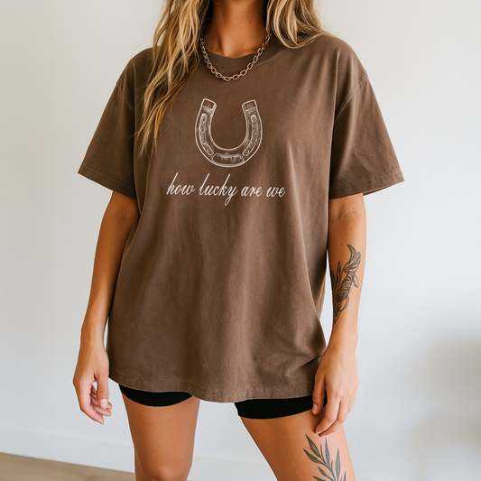 How Lucky Are We Horseshoe Graphic Tee