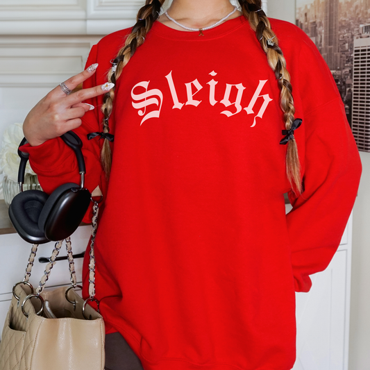 Sleigh Christmas Sweatshirt – Festive Red Holiday Crewneck