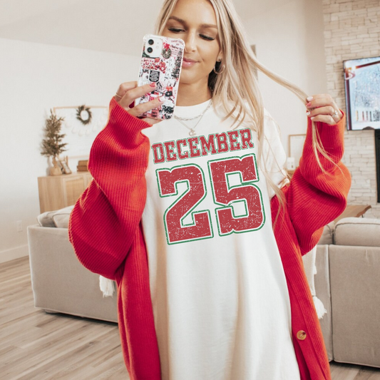 December 25 Christmas T-Shirt – Festive Red & Green Holiday Tee | Hey Jude Graphic Tees