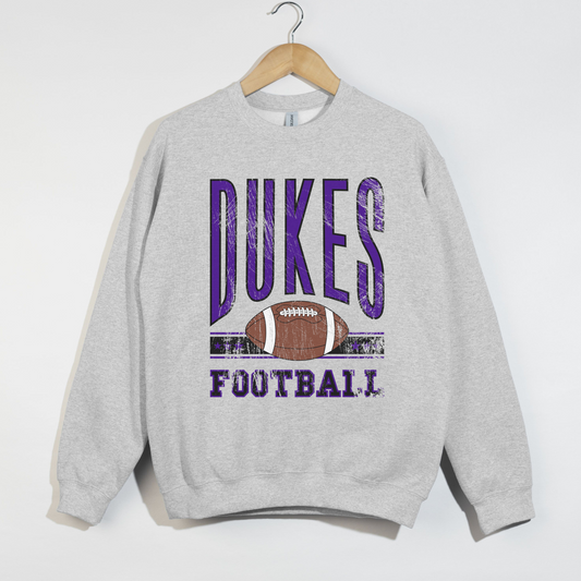 Dukes Football Sweatshirt – Vintage Inspired Game Day Crewneck