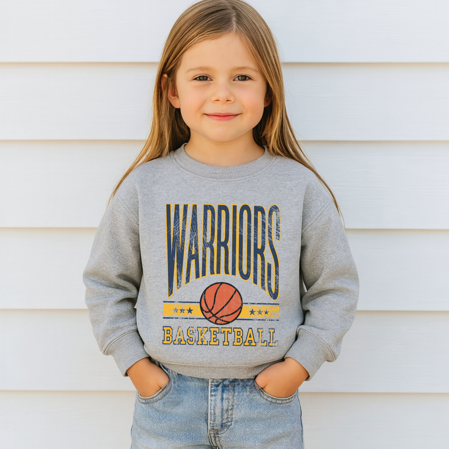 Warriors Basketball Toddler + Youth Crewneck