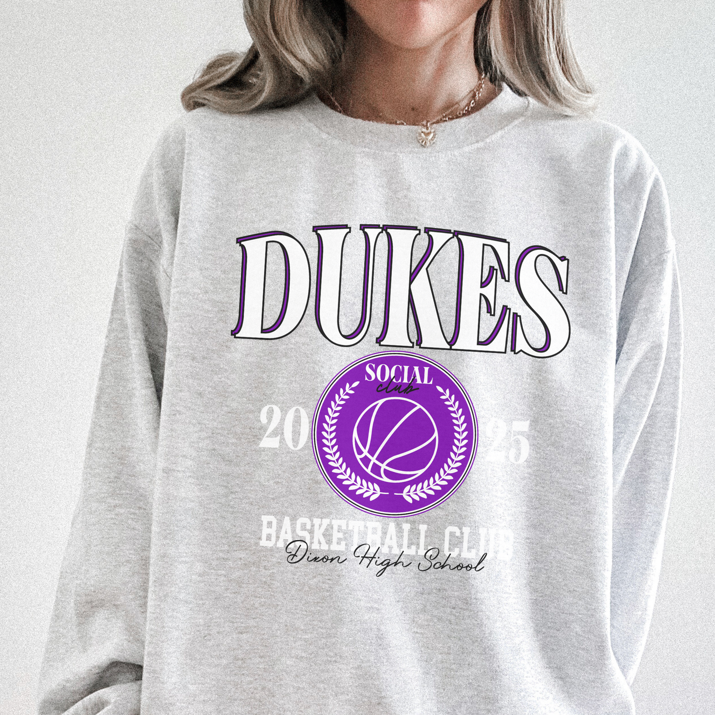 Dukes Basketball Club Crewneck | 2025 Dixon High School Social Club Sweatshirt