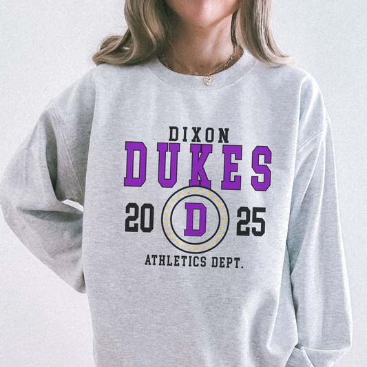 Dixon Dukes Athletics Dept Crewneck | 2025 Spirit Wear Sweatshirt