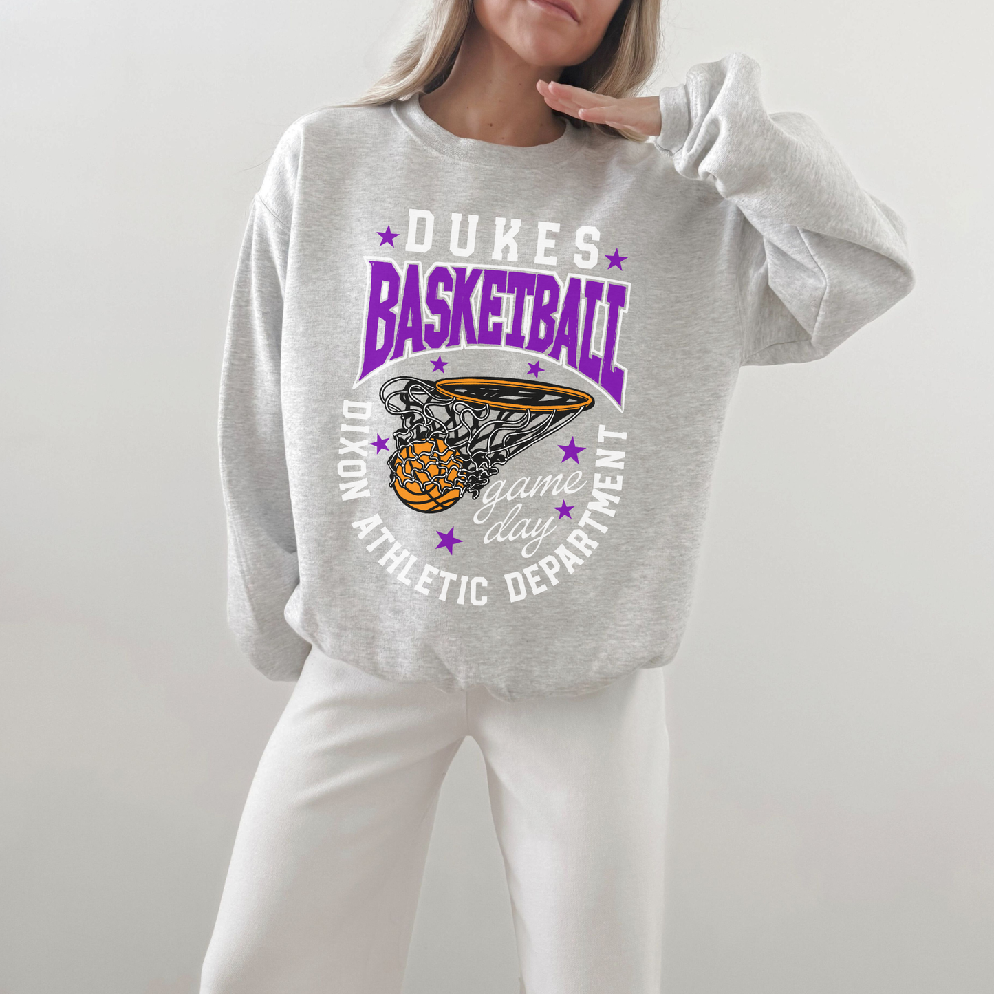 Dixon Dukes Basketball Game Day Crewneck | Dixon Athletic Department Sweatshirt