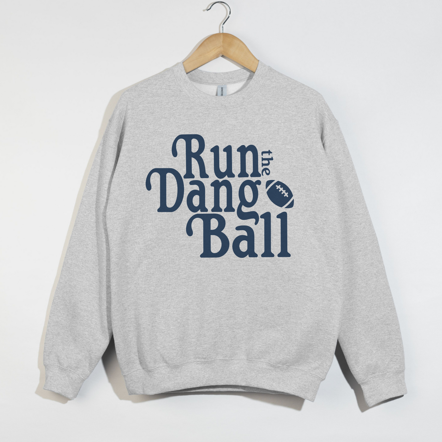 Warriors Run the Dang Ball Crewneck Sweatshirt – Vintage Football Graphic Pullover