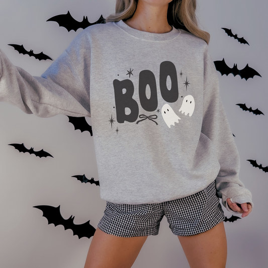 Boo Ghost Halloween Sweatshirt | Cute Spooky Season Crewneck