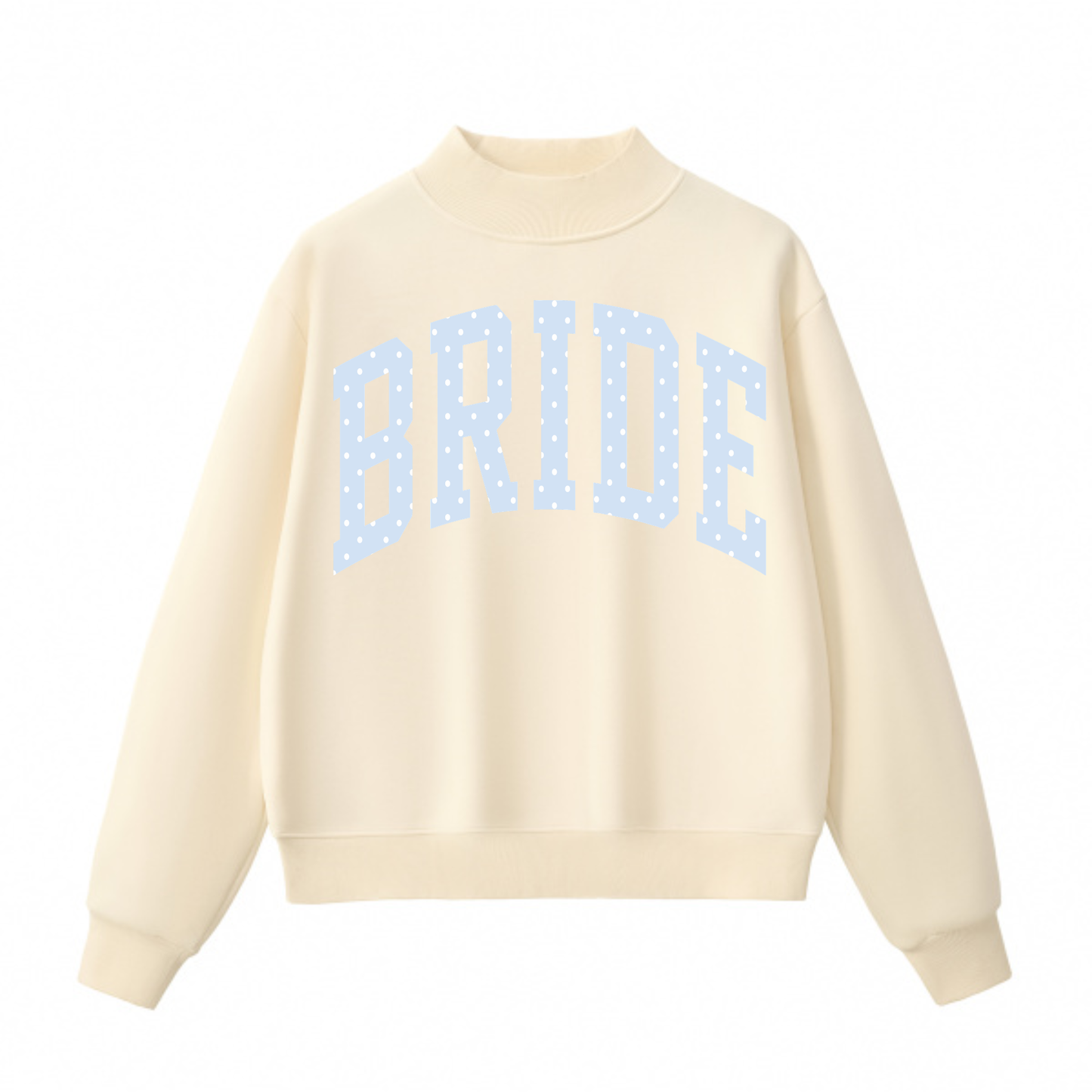 Bride Polka Dot Mock Neck Sweatshirt | Oversized Bridal Crewneck