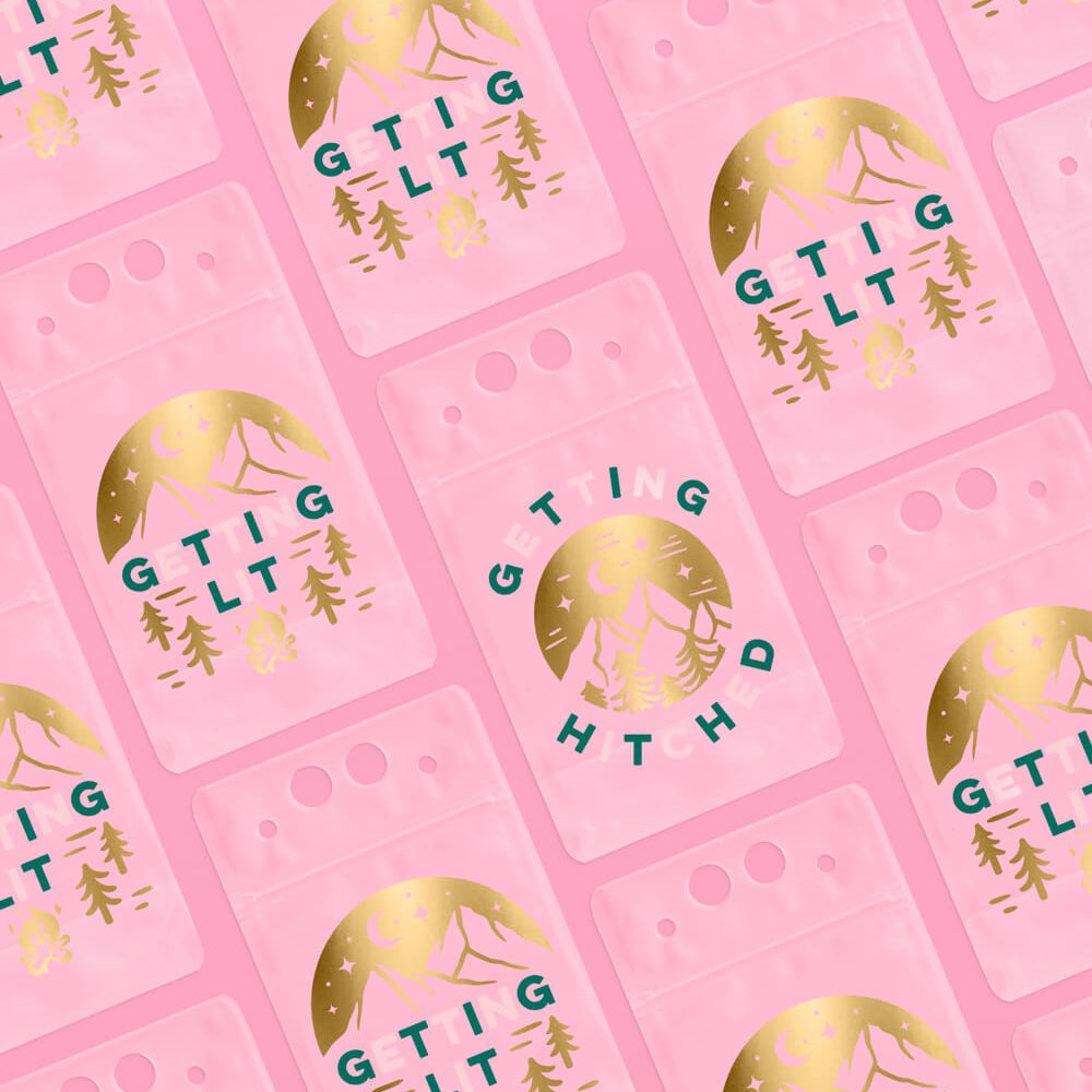 Camp Bride Getting Lit and Getting Hitched drink pouches