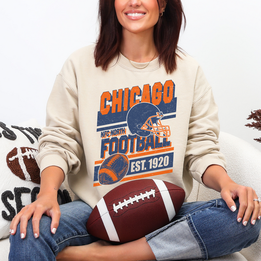 Retro Chicago Football Crewneck Sweatshirt