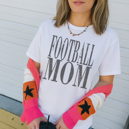 Distressed Football Mom Tee Shirt