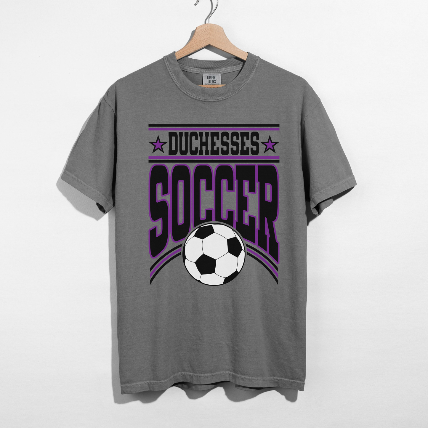 duchesses soccer grey shirt athletic design game day tee