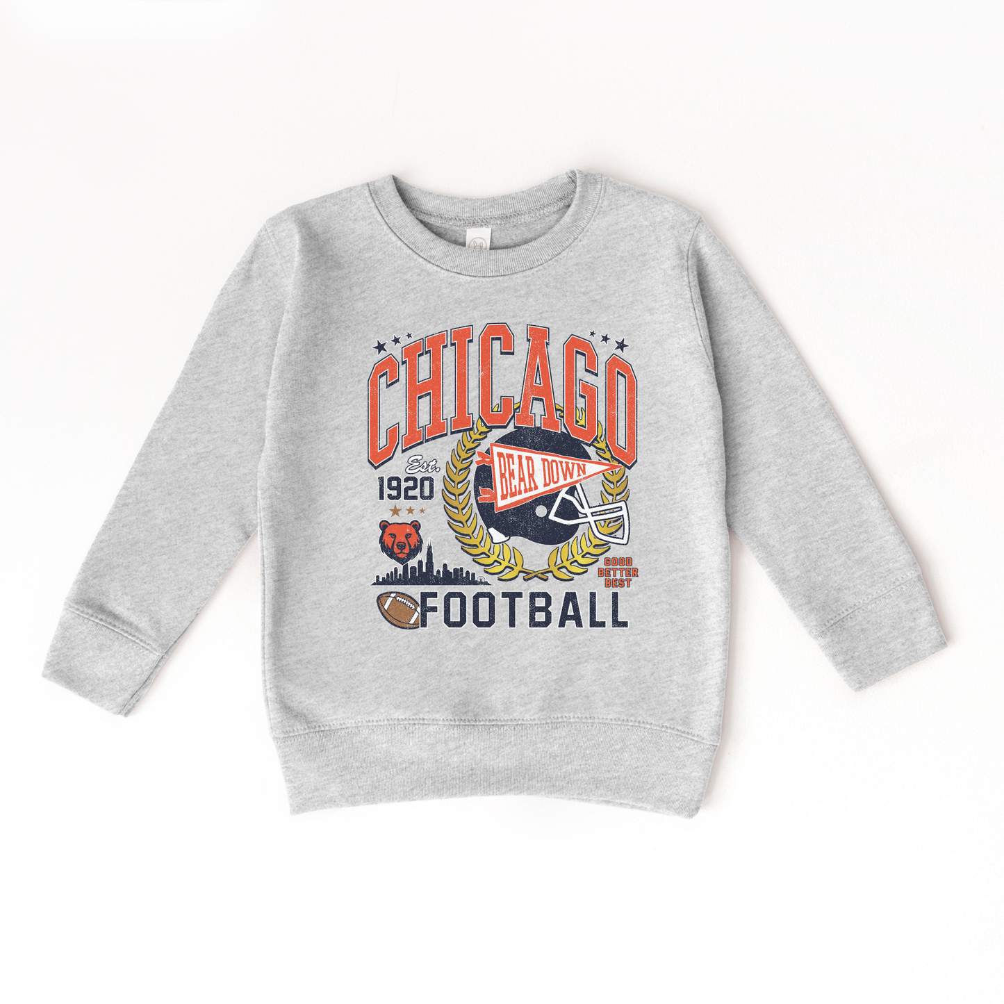 Chicago Football Kids UNISEX Crewneck Sweatshirt | Bear Down Youth & Toddler Pullover