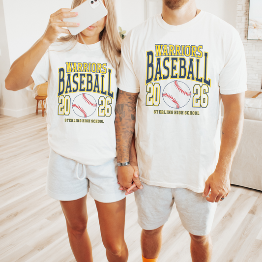 Sterling Warriors Baseball 2026 T-Shirt | High School Baseball Spirit Tee