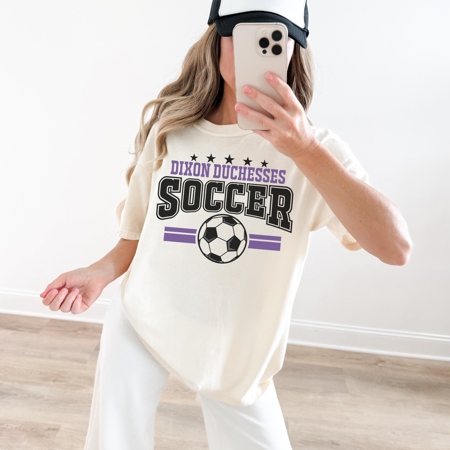 dixon duchesses soccer shirt on model oversized game day outfit