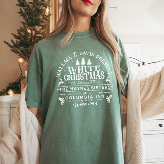 White Christmas T Shirt  In Green