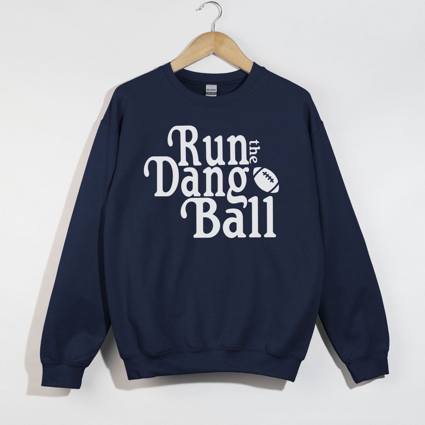 Warriors Run the Dang Ball Crewneck Sweatshirt – Vintage Football Graphic Pullover