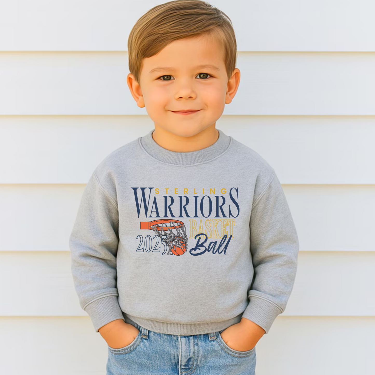 Sterling Warriors Basketball 2025 Toddler Kids Crewneck