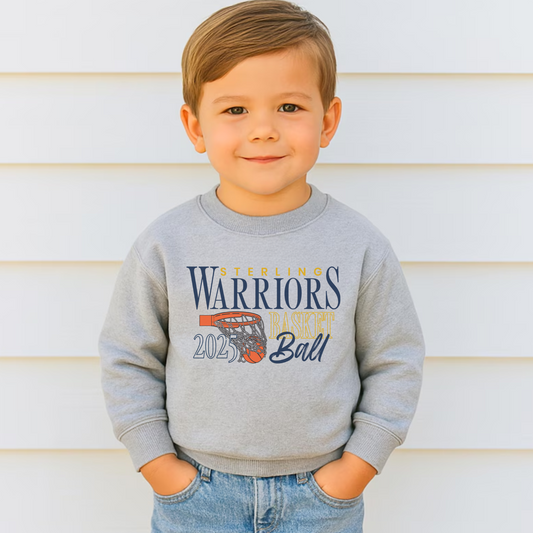 Sterling Warriors Basketball 2025 Toddler Kids Crewneck