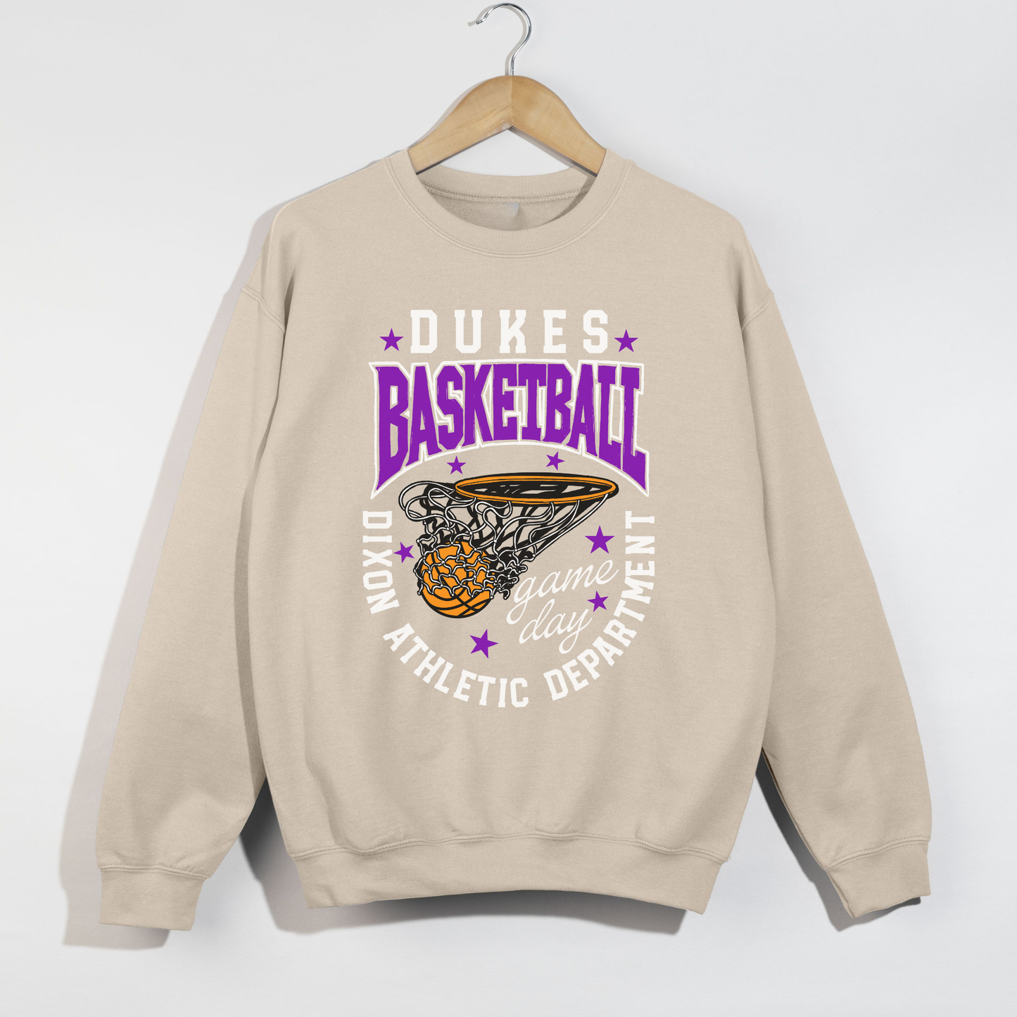 Dixon Dukes Basketball Game Day Crewneck | Dixon Athletic Department Sweatshirt