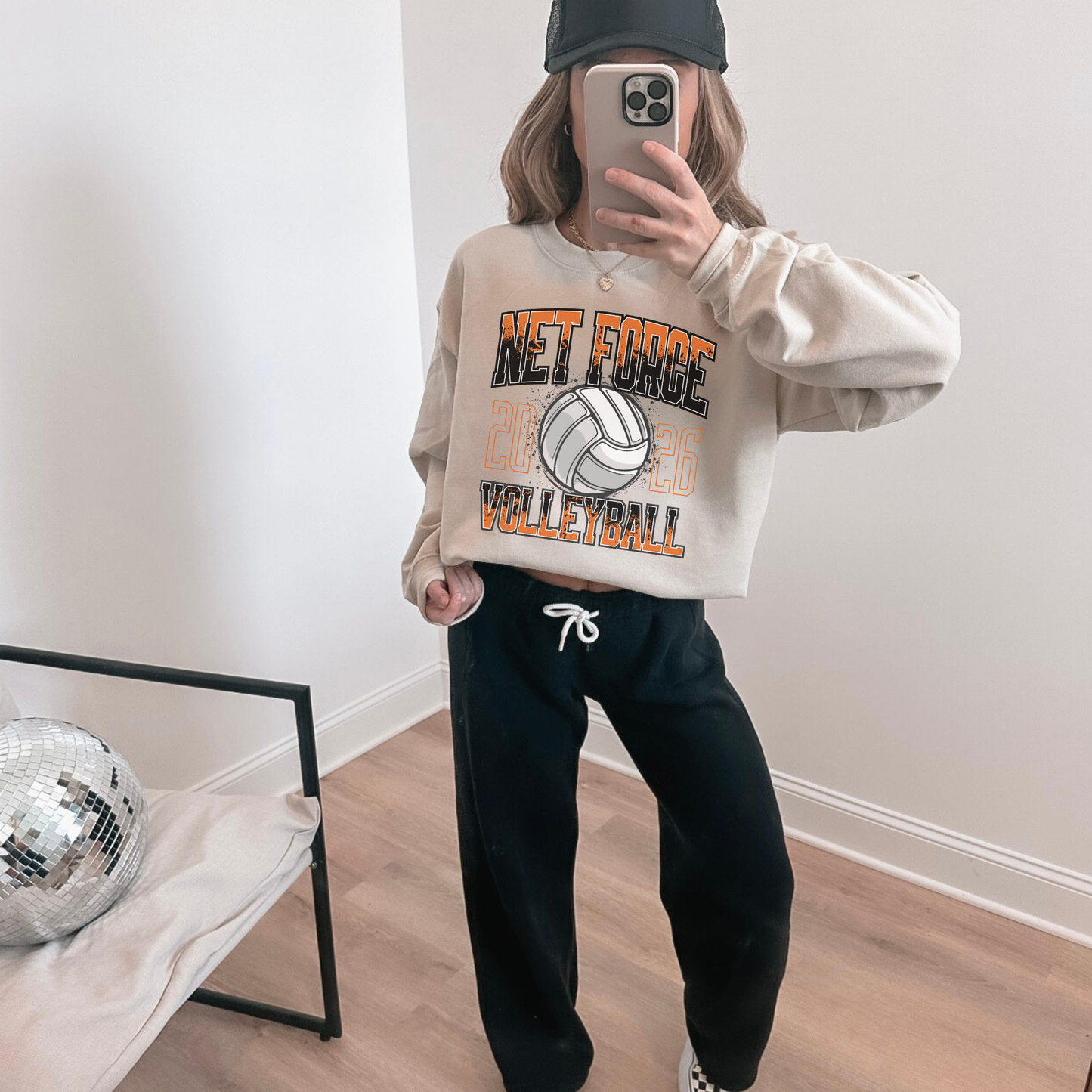 Net Force Volleyball 2026 Crewneck Sweatshirt | Team Volleyball Spirit Pullover