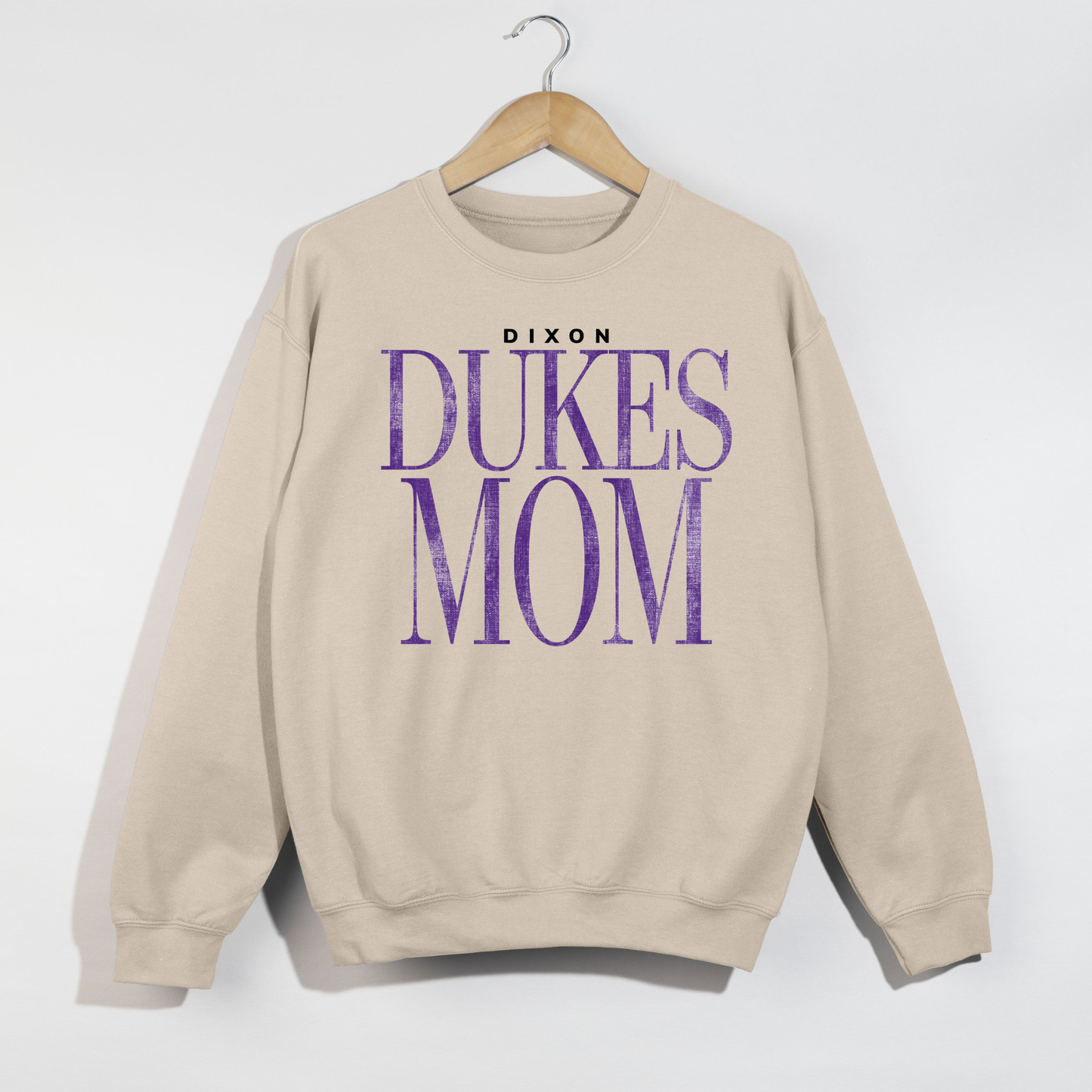 Sand Dixon Dukes Mom crewneck sweatshirt flat lay neutral aesthetic product photo