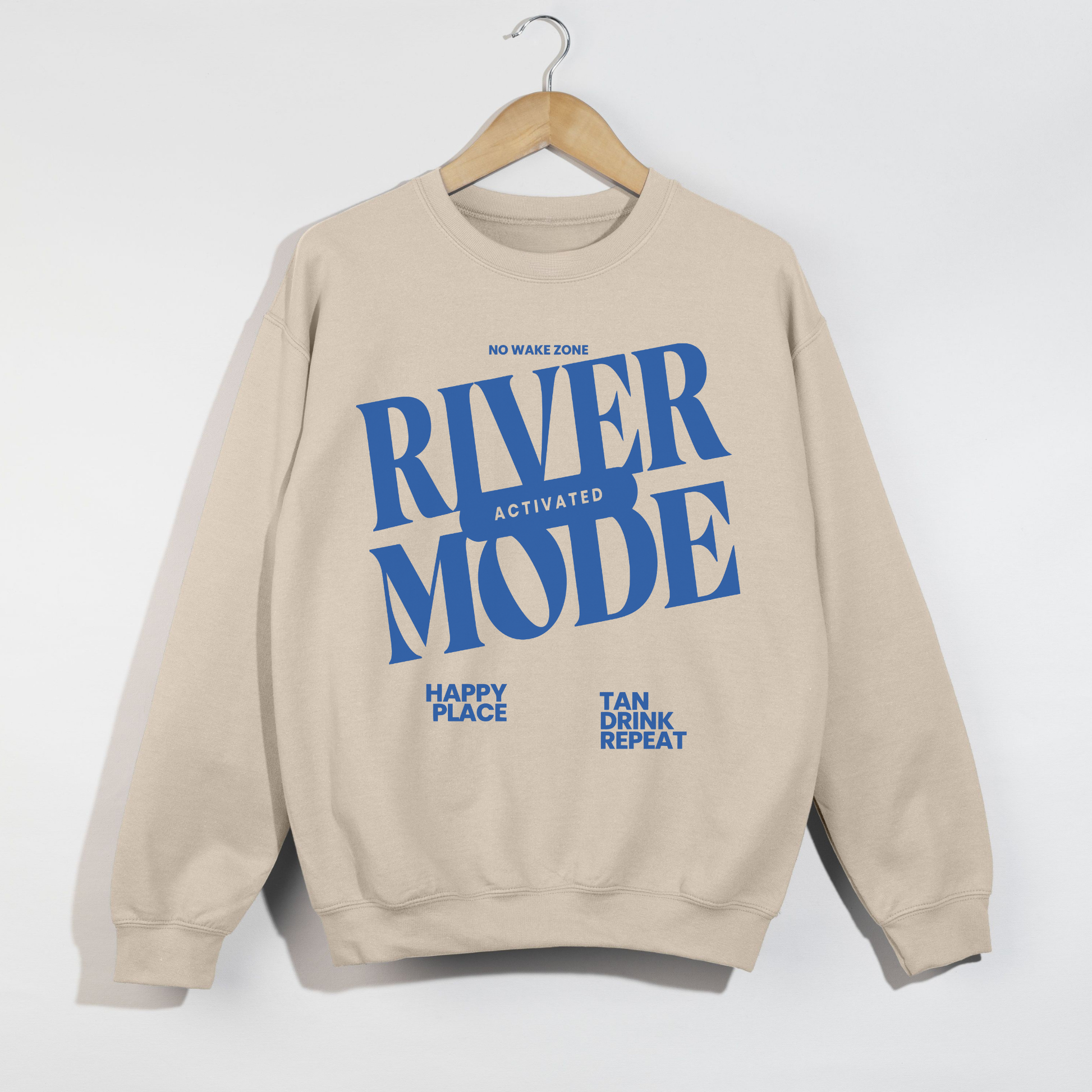 sand river mode crewneck sweatshirt neutral cozy river outfit